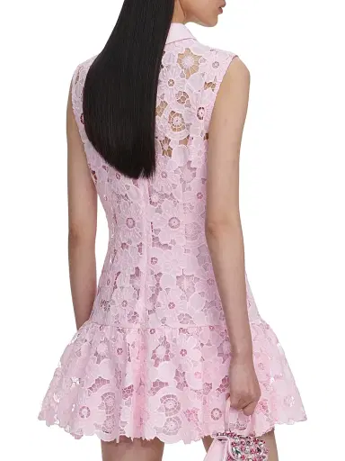 Self-Portrait Women's Lace Collared Minidress - Pink | Thumbnail 5