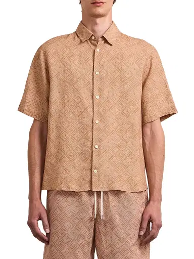 Frescobol Carioca Men's Castro Angra Madeira-Print Linen Button-Front Shirt | Thumbnail 1 Frescobol Carioca Men's Castro Angra Madeira-Print Linen Button-Front Shirt | Thumbnail 1