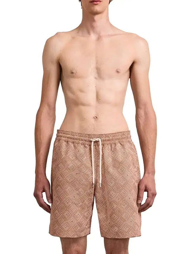Men's Santos Madeira Printed Swim Shorts - Copper