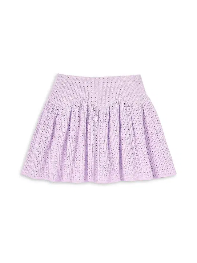 Self-Portrait Little Girl's & Girl's Pointelle Knit Skirt - Pink