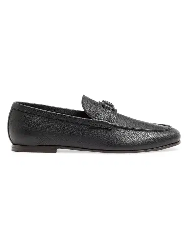 Valentino Garavani Men's VLogo Signature Deer Leather Loafers - Black - Size 7.5 | Thumbnail 1 Valentino Garavani Men's VLogo Signature Deer Leather Loafers - Black - Size 7.5 | Thumbnail 1