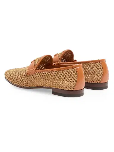 Valentino Men's Wolfe Loafers in Woven Raffia | Thumbnail 3