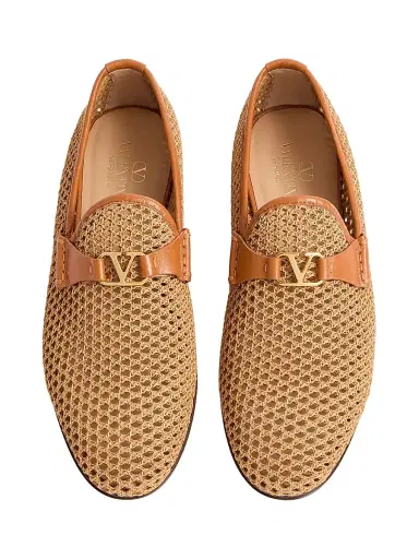 Valentino Men's Wolfe Loafers in Woven Raffia | Thumbnail 4