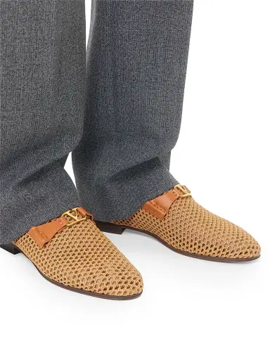 Valentino Men's Wolfe Loafers in Woven Raffia | Thumbnail 7