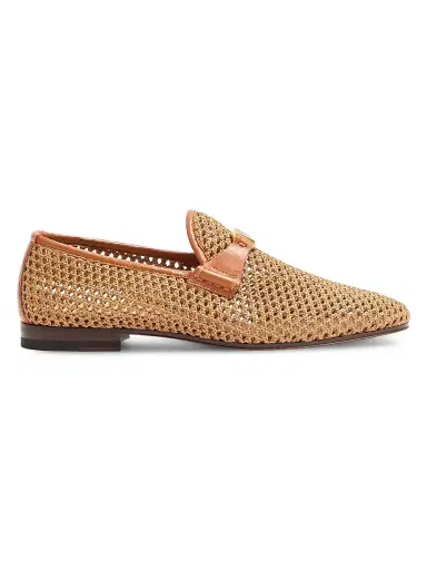 Valentino Men's Wolfe Loafers in Woven Raffia | Thumbnail 1
