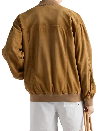 Prada Men's Suede Blouson Jacket - Beige Khaki - Size 44 | Thumbnail 6 Prada Men's Suede Blouson Jacket - Beige Khaki - Size 44 | Thumbnail 6