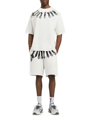 Palm Angels Men's Big Logo Crewneck T-Shirt - Off White Black | Thumbnail 2 Palm Angels Men's Big Logo Crewneck T-Shirt - Off White Black | Thumbnail 2