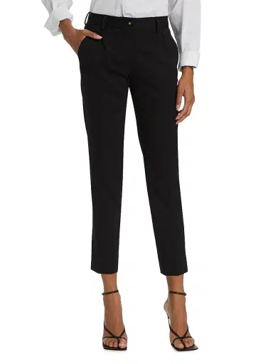 Dolce & Gabbana Women's Kate Stretch Wool Slim-Fit Pants - Black - Size 10 | Thumbnail 3