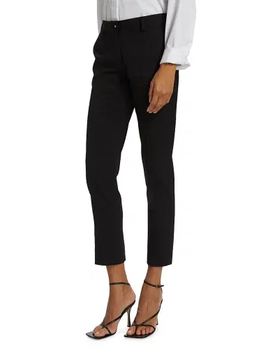 Dolce & Gabbana Women's Kate Stretch Wool Slim-Fit Pants - Black - Size 10 | Thumbnail 4