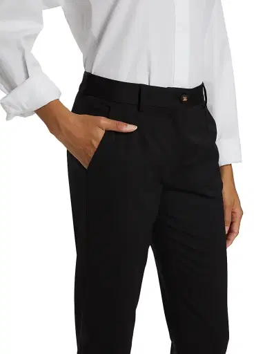 Dolce & Gabbana Women's Kate Stretch Wool Slim-Fit Pants - Black - Size 10 | Thumbnail 6
