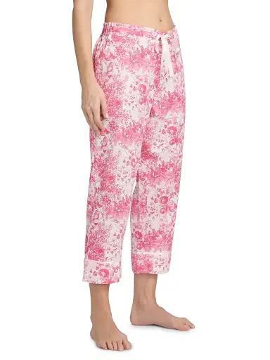Papinelle Women's Toile de Jouy Crop Pajamas | Thumbnail 4 Papinelle Women's Toile de Jouy Crop Pajamas | Thumbnail 4