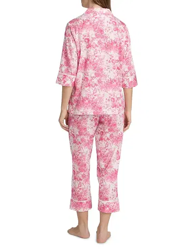 Papinelle Women's Toile de Jouy Crop Pajamas | Thumbnail 5 Papinelle Women's Toile de Jouy Crop Pajamas | Thumbnail 5