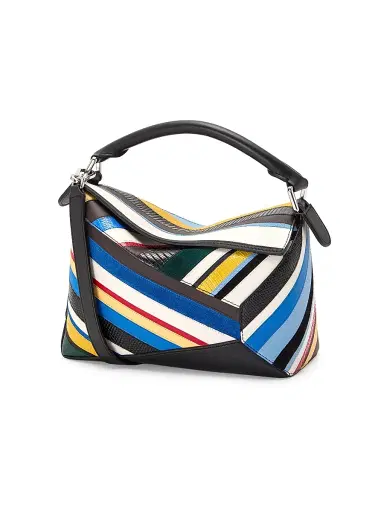 LOEWE Women's Puzzle Edge Striped Leather Top Handle Bag | Thumbnail 3 LOEWE Women's Puzzle Edge Striped Leather Top Handle Bag | Thumbnail 3