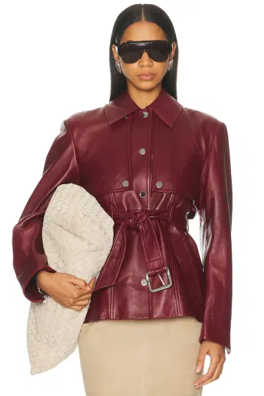 Sportmax Tenzone Leather Jacket | Thumbnail 1 Sportmax Tenzone Leather Jacket | Thumbnail 1
