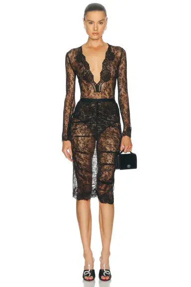 Valentino Lace Jersey Skirt | Thumbnail 5 Valentino Lace Jersey Skirt | Thumbnail 5