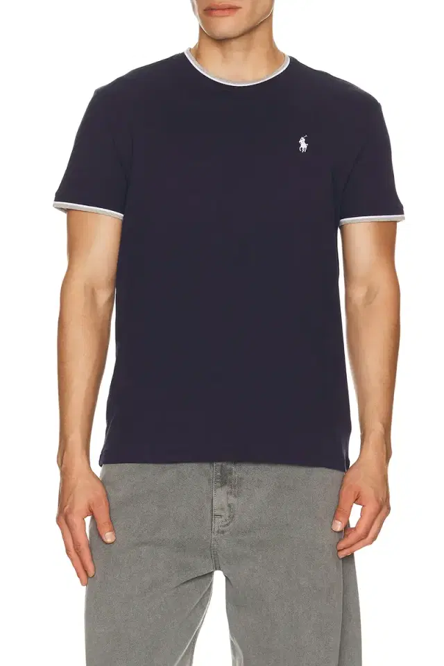 Polo Ralph Lauren Short Sleeve Stretch Mesh Crewneck Tee With Tipping Collar