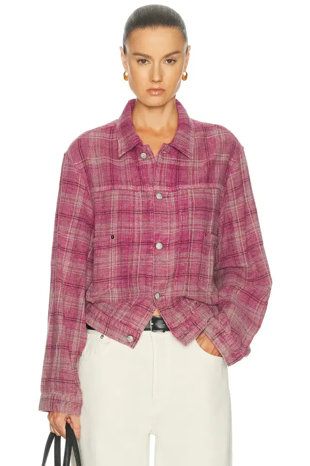 Relaxed Pleated Trucker Jacket