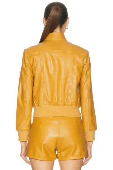 R13 Shrunken Zip Up Leather Jacket | Thumbnail 3