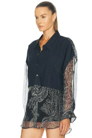 R13 Overlay Drop Neck Shirt | Thumbnail 2 R13 Overlay Drop Neck Shirt | Thumbnail 2