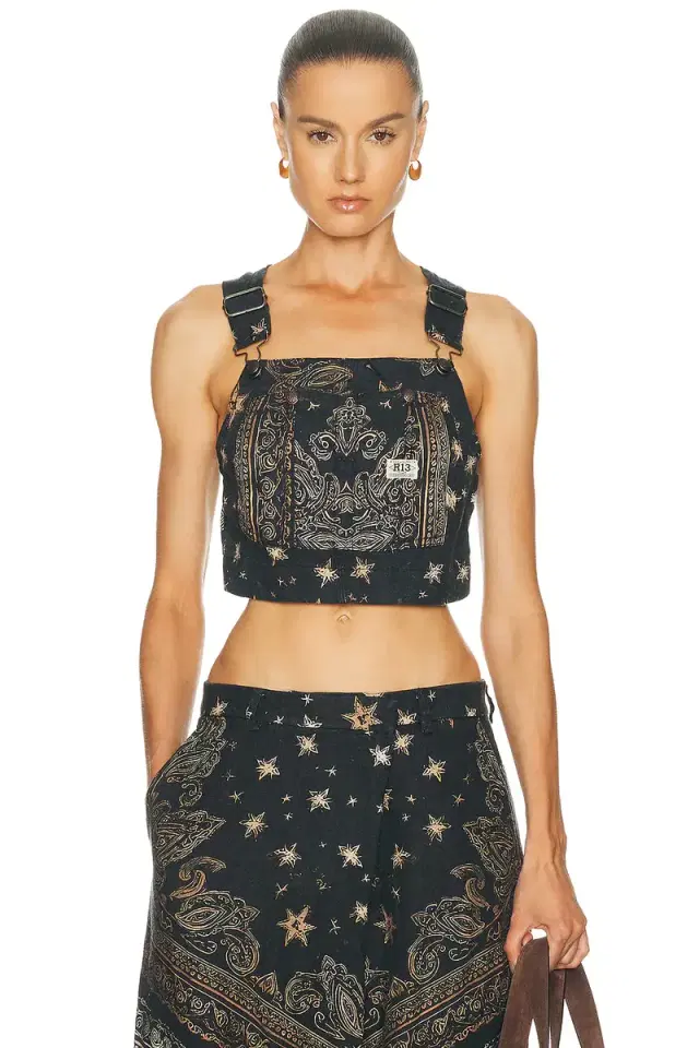 R13 Overall Bustier Top