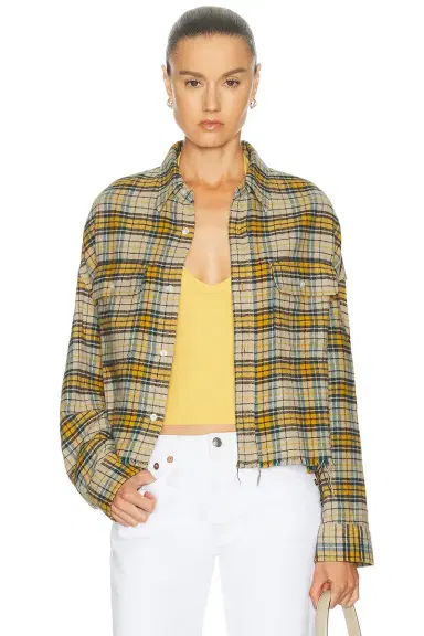 R13 Cropped Work Shirt | Thumbnail 1