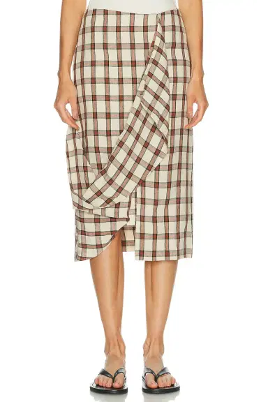 Rohe Draped Check Skirt | Thumbnail 1