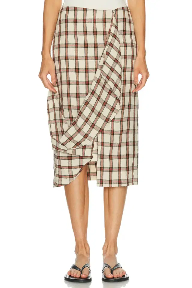 Draped Check Skirt