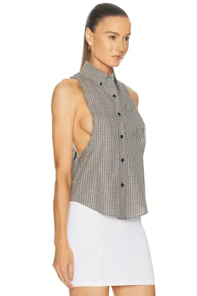 Versace Sleeveless Button Up Top | Thumbnail 2 Versace Sleeveless Button Up Top | Thumbnail 2