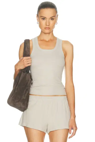 Skims Cotton Rib High Scoop Tank Top | Thumbnail 1