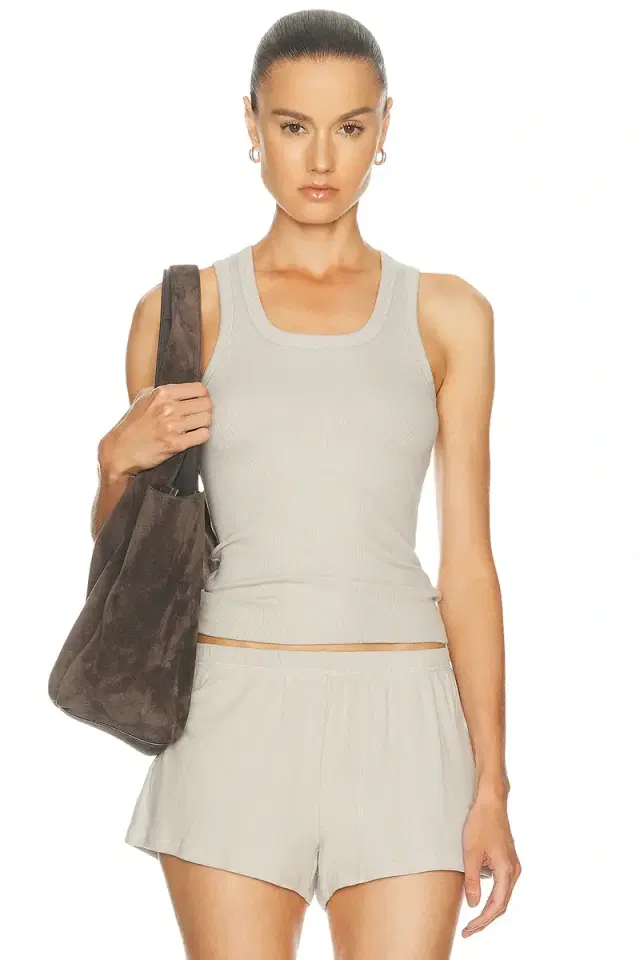Cotton Rib High Scoop Tank Top