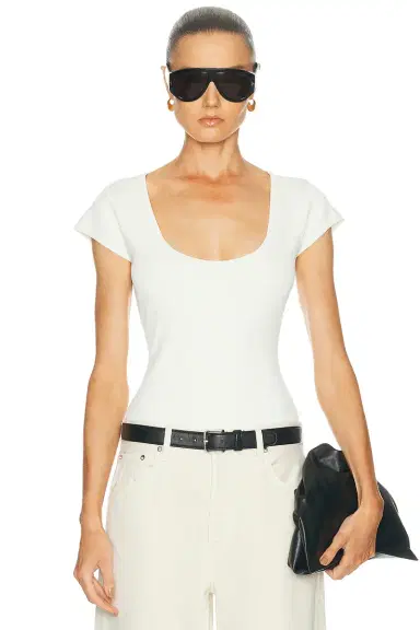 Skims Refined Knit Scoop Neck T-Shirt | Thumbnail 1