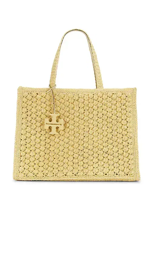 Tory Burch Ella Hand Crocheted Popcorn Stitch Large Tote Bag