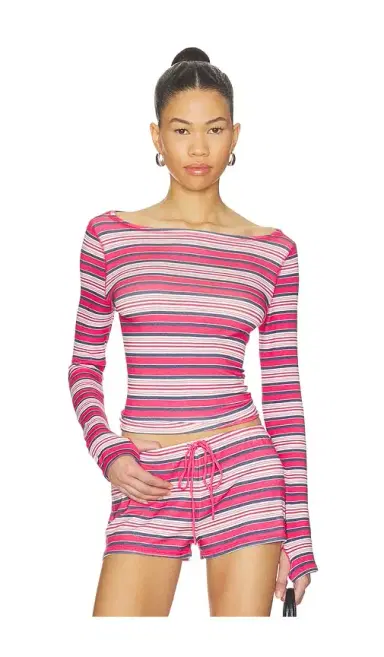 Frankies Bikinis X JENNIE Sophie Lightweight Jersey Long Sleeve Top | Thumbnail 1
