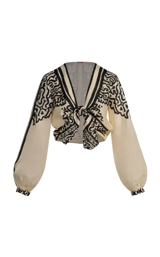 Johanna Ortiz Gentle Burn Linen Tied Top