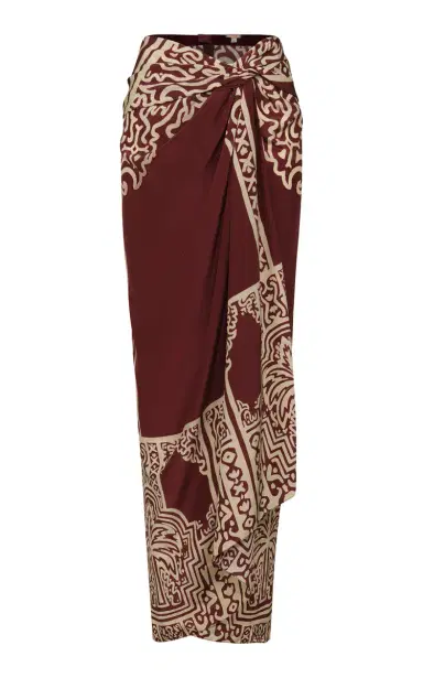 Johanna Ortiz Geometry of the Saddle Draped Silk Maxi Skirt | Thumbnail 3