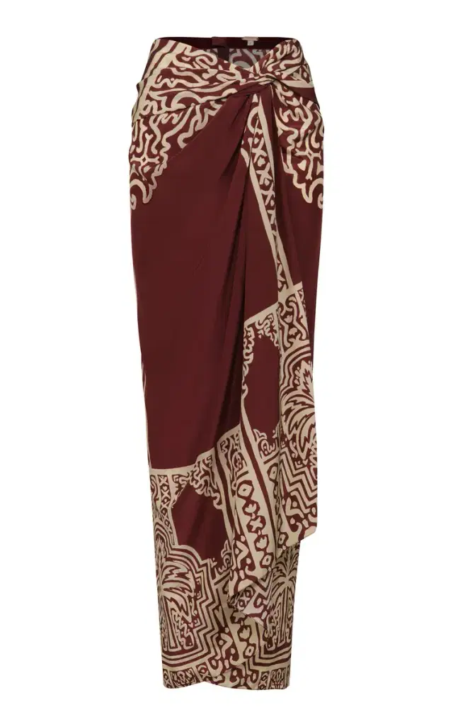 Johanna Ortiz Geometry of the Saddle Draped Silk Maxi Skirt