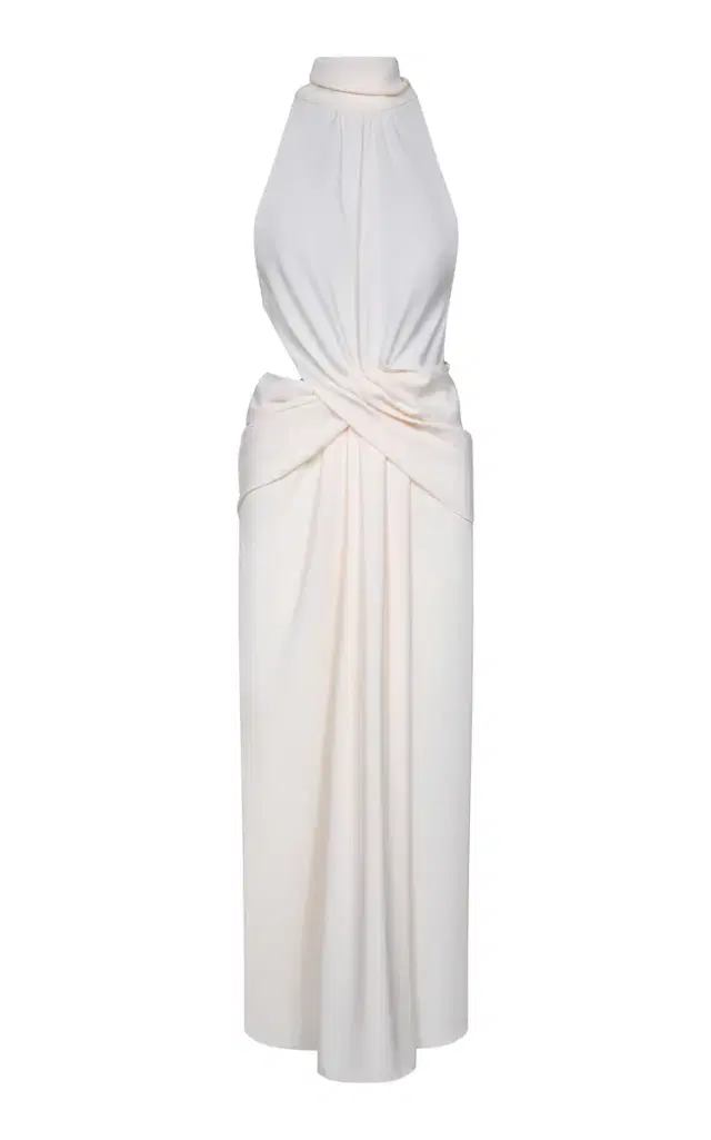 Retro Draped Maxi Dress