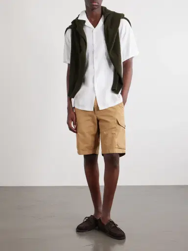Slowear Straight-Leg Cotton and Linen-Blend Shorts - Men | Thumbnail 2 Slowear Straight-Leg Cotton and Linen-Blend Shorts - Men | Thumbnail 2