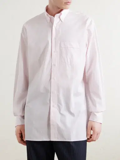Drake's Button-Down Collar Striped Cotton-Poplin Shirt - Men | Thumbnail 3