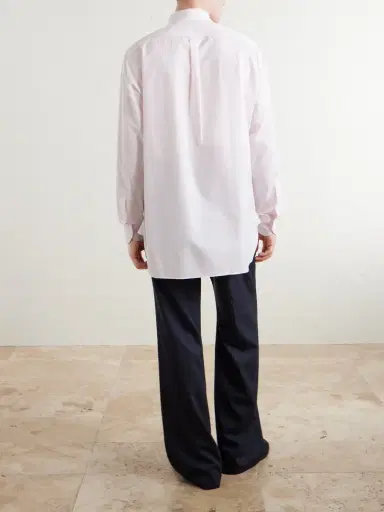 Drake's Button-Down Collar Striped Cotton-Poplin Shirt - Men | Thumbnail 4