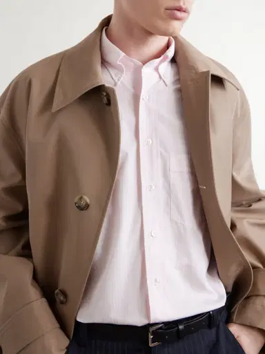 Drake's Button-Down Collar Striped Cotton-Poplin Shirt - Men | Thumbnail 5