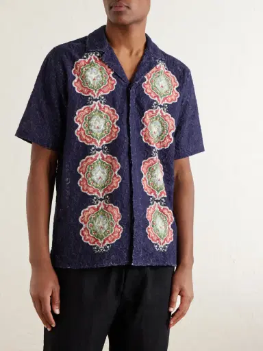 Orlebar Brown Broderie Anglaise Cotton Shirt - Men | Thumbnail 3