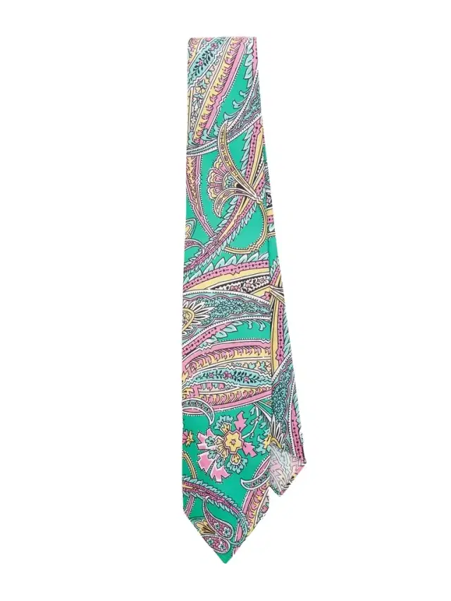 7cm Nouveau Leaves Printed Silk-Shantung Tie - Men