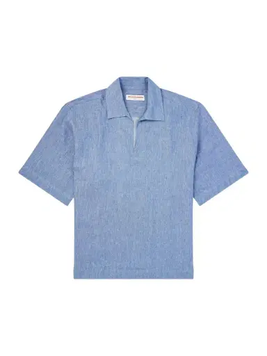 Orlebar Brown Vincent Linen Polo Shirt - Men | Thumbnail 1
