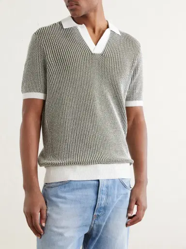 Orlebar Brown Horton Slim-Fit Crocheted Cotton Polo Shirt - Men | Thumbnail 3 Orlebar Brown Horton Slim-Fit Crocheted Cotton Polo Shirt - Men | Thumbnail 3