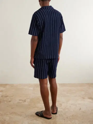 Orlebar Brown Hawkin Stripe Towelling Cotton Shirt - Men | Thumbnail 4 Orlebar Brown Hawkin Stripe Towelling Cotton Shirt - Men | Thumbnail 4