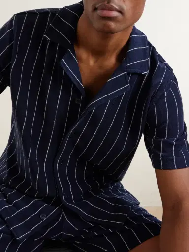 Orlebar Brown Hawkin Stripe Towelling Cotton Shirt - Men | Thumbnail 5 Orlebar Brown Hawkin Stripe Towelling Cotton Shirt - Men | Thumbnail 5