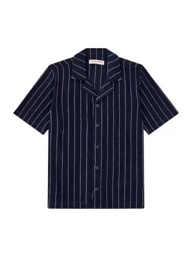 Orlebar Brown Hawkin Stripe Towelling Cotton Shirt - Men | Thumbnail 1 Orlebar Brown Hawkin Stripe Towelling Cotton Shirt - Men | Thumbnail 1