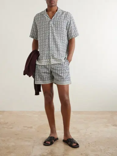 Orlebar Brown Maitan Passetto Camp-Collar Printed Lyocell Shirt - Men | Thumbnail 2