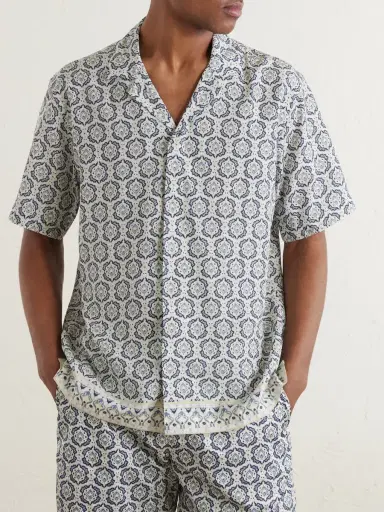 Orlebar Brown Maitan Passetto Camp-Collar Printed Lyocell Shirt - Men | Thumbnail 3